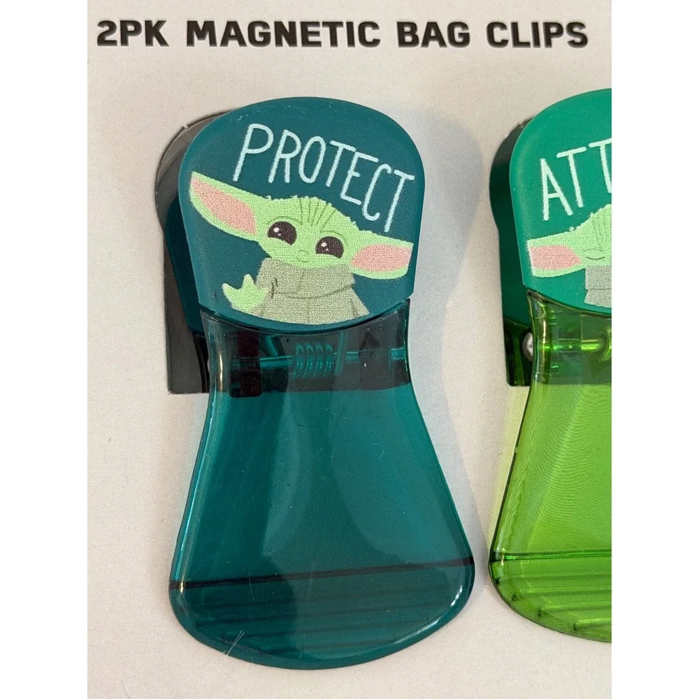 Star Wars Mandalorian Grogu Baby Yoda 2PK Magnetic Bag Clips Protect Attack New
